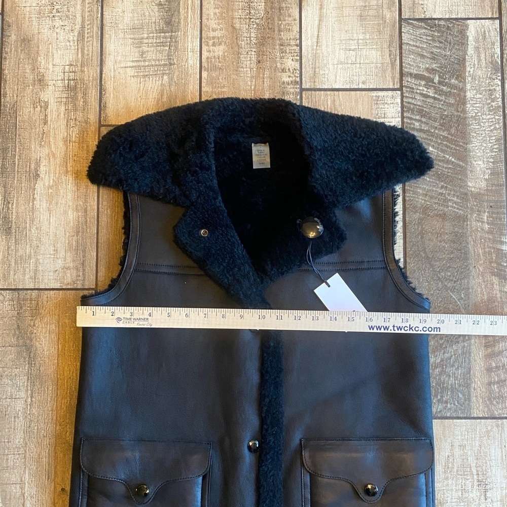 Coach Black Lamb Leather Shearling Reversible Vest 🆕 - Picture 10 of 14